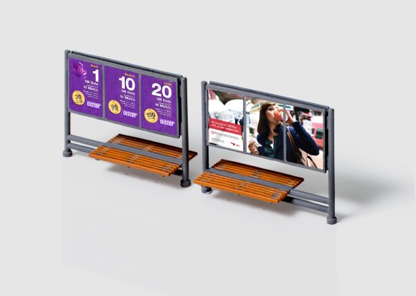 DSB VIA Reklameskilt med bænke
