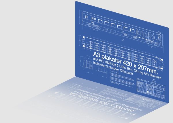 A.P.O Prototypelyntoget DSB Blueprint 5 plakater - Image 4